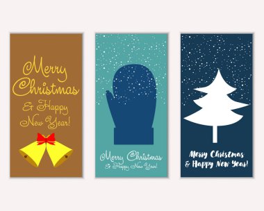 vektör çizim kış tatil tebrik kartları