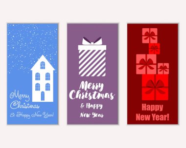 Mutlu Noeller ve mutlu yeni yıl tebrik kartları  