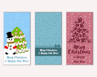 Renkli Noel kartları ile yeni yıl süslemeleri, illüstrasyon vektör
