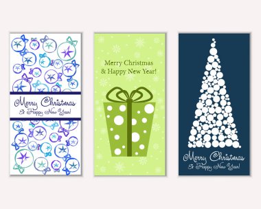 vektör çizim kış tatil tebrik kartları