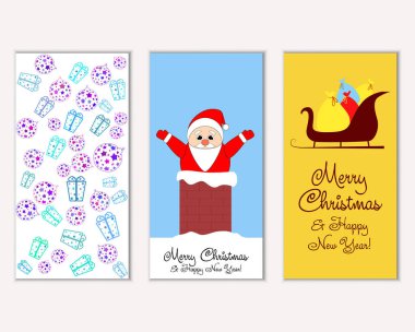 vektör çizim kış tatil tebrik kartları
