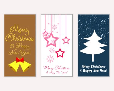 vektör çizim kış tatil tebrik kartları