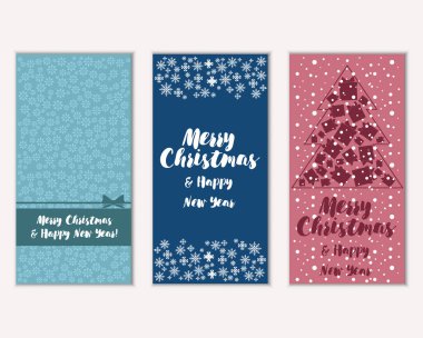 Renkli Noel kartları ile yeni yıl süslemeleri, illüstrasyon vektör