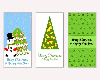 Renkli Noel kartları ile yeni yıl süslemeleri, illüstrasyon vektör