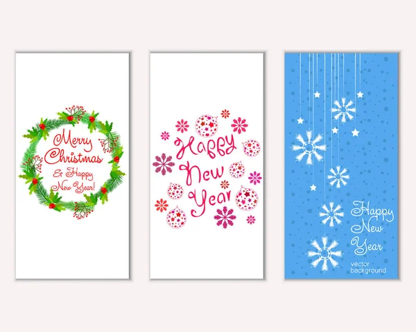 Renkli Noel kartları ile yeni yıl süslemeleri, illüstrasyon vektör