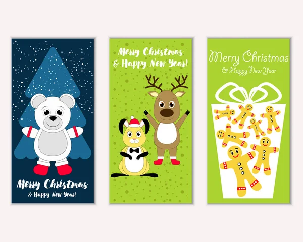 Renkli Noel kartları ile yeni yıl süslemeleri, illüstrasyon vektör