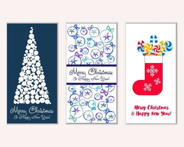 vektör çizim kış tatil tebrik kartları