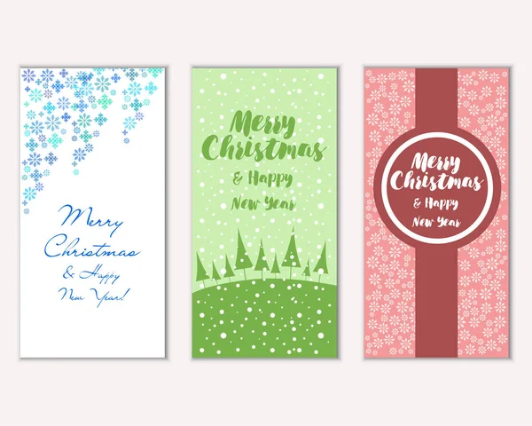 メリー クリスマスと幸せな新年のグリーティング カードのベクトル イラスト — ストックベクタ