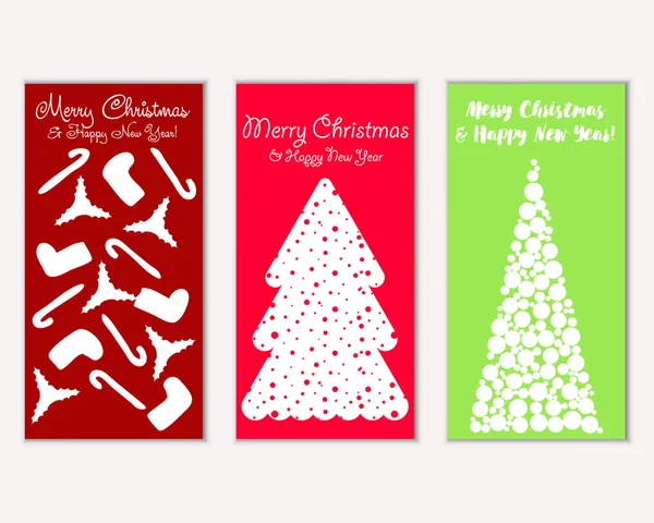 Renkli Noel kartları ile yeni yıl süslemeleri, illüstrasyon vektör