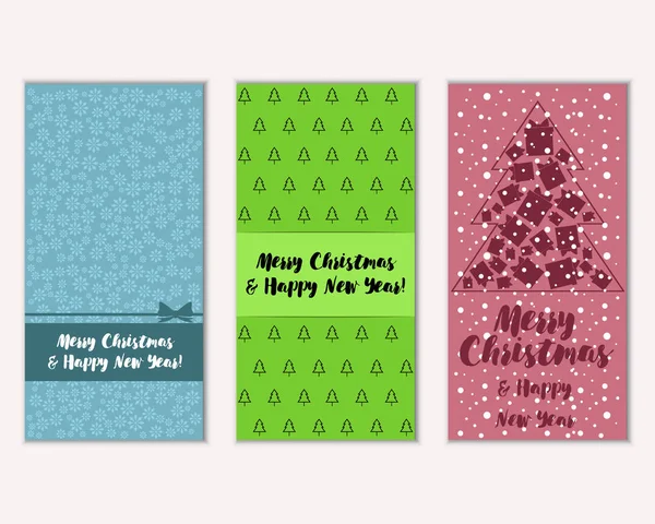 Renkli Noel kartları ile yeni yıl süslemeleri, illüstrasyon vektör