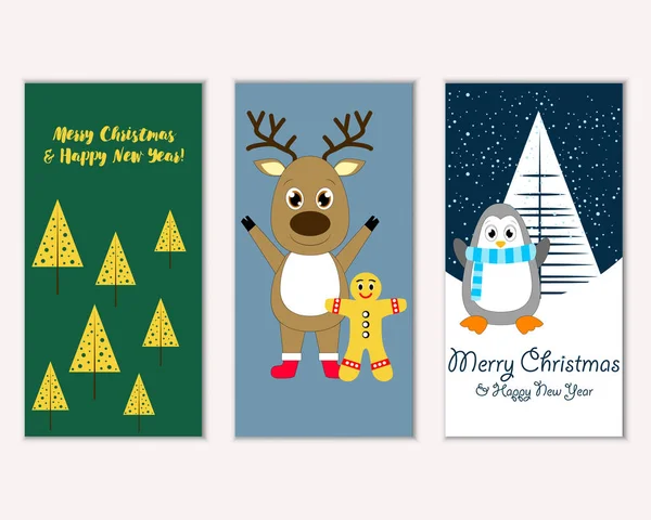 Renkli Noel kartları ile yeni yıl süslemeleri, illüstrasyon vektör