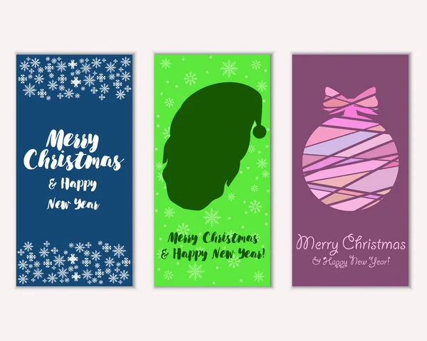 Renkli Noel kartları ile yeni yıl süslemeleri, illüstrasyon vektör