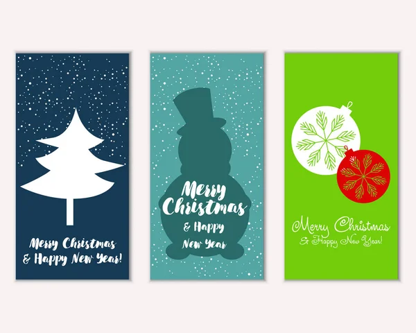 mutlu Noeller ve mutlu yeni yıl tebrik kartları vektör çizim
