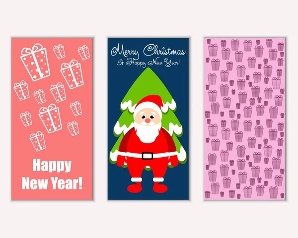 mutlu Noeller ve mutlu yeni yıl tebrik kartları vektör çizim     