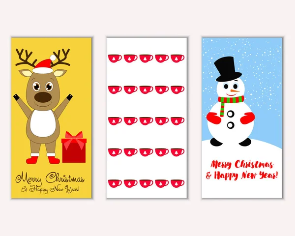 圣诞快乐和新年贺卡的矢量插图 — 图库矢量图片