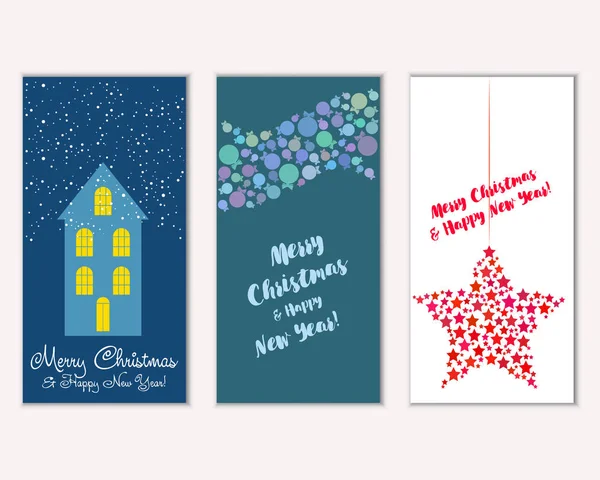 vektör çizim kış tatil tebrik kartları