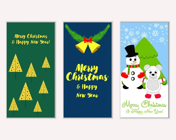 mutlu Noeller ve mutlu yeni yıl tebrik kartları vektör çizim      