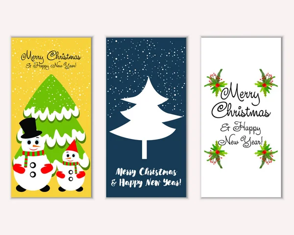 メリー クリスマスと幸せな新年のグリーティング カードのベクトル イラスト — ストックベクタ