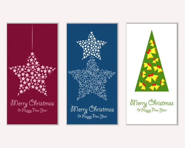 Mutlu Noeller ve mutlu yeni yıl tebrik kartları. Vektör çizim   