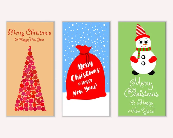 mutlu Noeller ve mutlu yeni yıl tebrik kartları vektör çizim