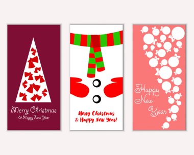 vektör çizim kış tatil tebrik kartları