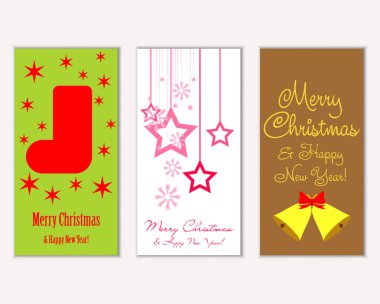 vektör çizim kış tatil tebrik kartları