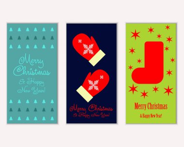 vektör çizim kış tatil tebrik kartları