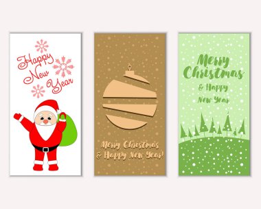 Mutlu Noeller ve mutlu yeni yıl tebrik kartları   