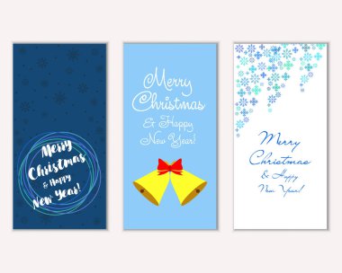 Renkli Noel kartları ile yeni yıl süslemeleri, illüstrasyon vektör