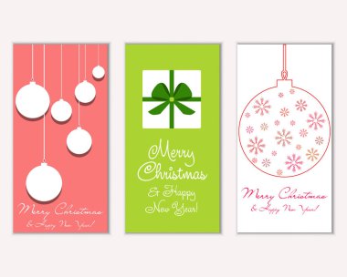 vektör çizim kış tatil tebrik kartları