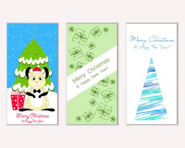 Renkli Noel kartları ile yeni yıl süslemeleri, illüstrasyon vektör