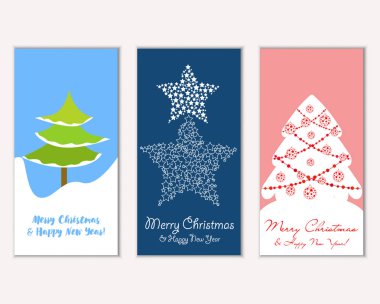 vektör çizim kış tatil tebrik kartları