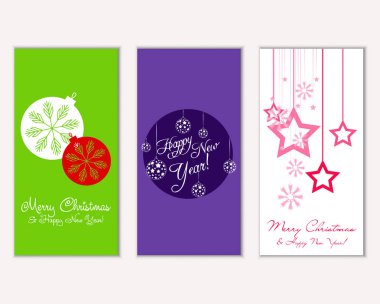 vektör çizim kış tatil tebrik kartları