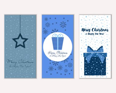 mutlu Noeller ve mutlu yeni yıl tebrik kartları vektör çizim      