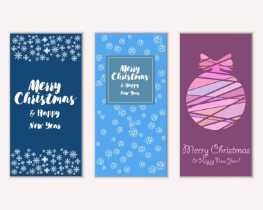 Renkli Noel kartları ile yeni yıl süslemeleri, illüstrasyon vektör