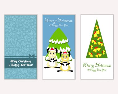 Renkli Noel kartları ile yeni yıl süslemeleri, illüstrasyon vektör