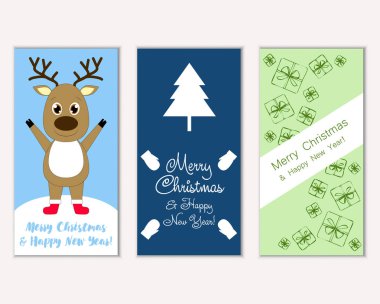Renkli Noel kartları ile yeni yıl süslemeleri, illüstrasyon vektör