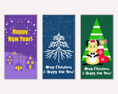 Mutlu Noeller ve mutlu yeni yıl tebrik kartları   