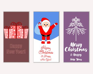 vektör çizim kış tatil tebrik kartları