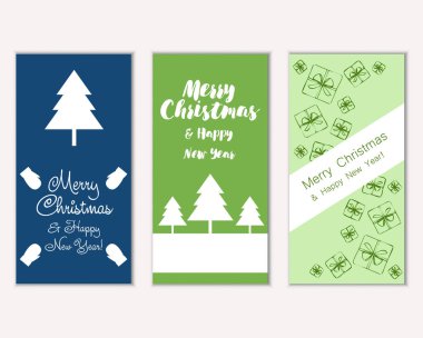 Renkli Noel kartları ile yeni yıl süslemeleri, illüstrasyon vektör