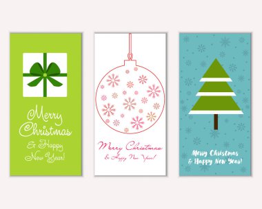 vektör çizim kış tatil tebrik kartları