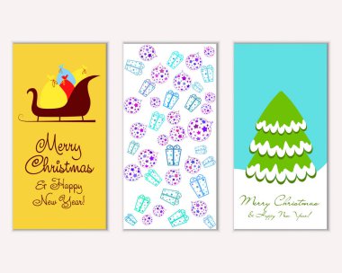 vektör çizim kış tatil tebrik kartları