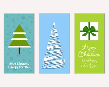 vektör çizim kış tatil tebrik kartları