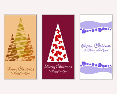 vektör çizim kış tatil tebrik kartları