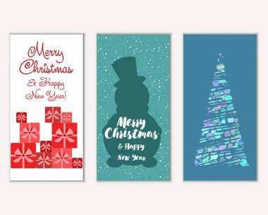 Mutlu Noeller ve mutlu yeni yıl tebrik kartları  