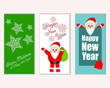 vektör çizim kış tatil tebrik kartları