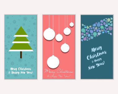 vektör çizim kış tatil tebrik kartları