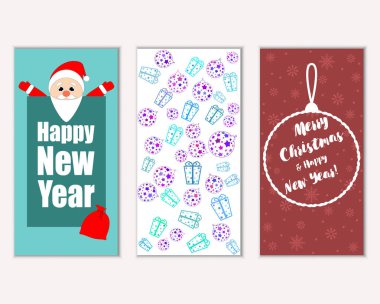 vektör çizim kış tatil tebrik kartları