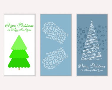 Mutlu Noeller ve mutlu yeni yıl tebrik kartları. Vektör çizim   