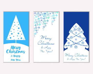 Renkli Noel kartları ile yeni yıl süslemeleri, illüstrasyon vektör